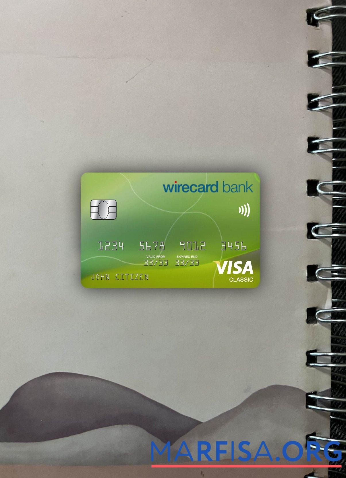 Printable Germany Aschheim wirecard bank visa classic card photolook front download for verification